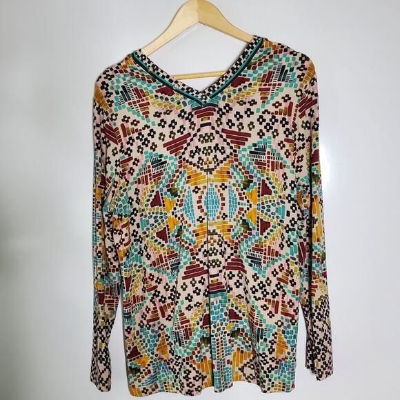 Johnny Was The Janie favorite Long Sleeve button Henley  New with tags attached - Picture 2 of 11